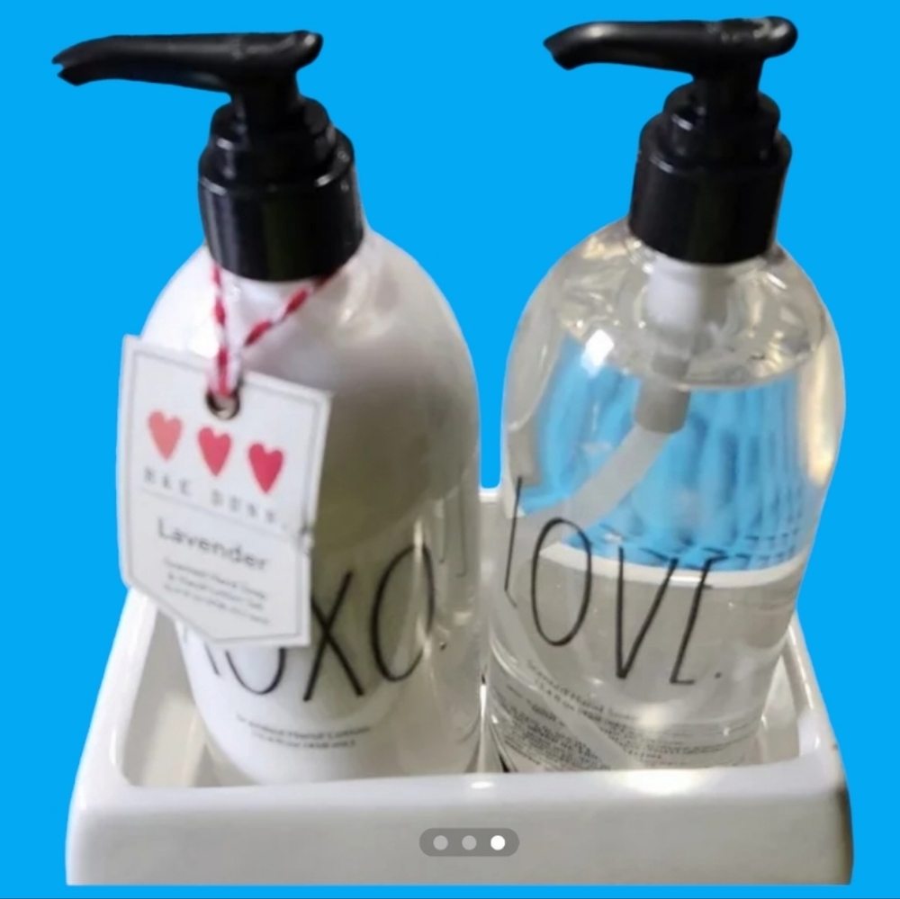 NWT Rae Dunn Lavender Hand Soap And Lotion Set - Picture 3 of 3